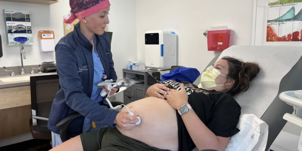 Pregnant lady getting an ultrasound